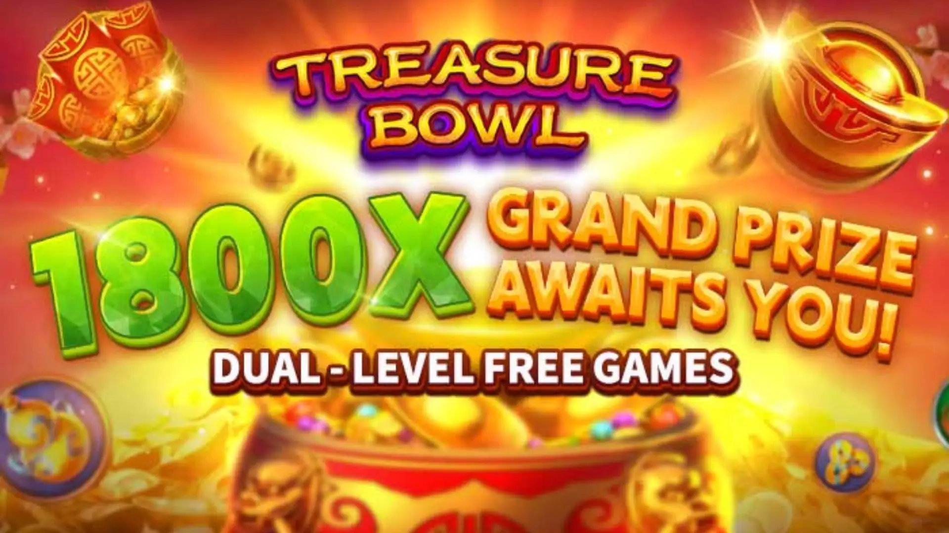 Multiplicadores Treasure Bowl cacobet - 7777x Máximo com Tigela Dourada